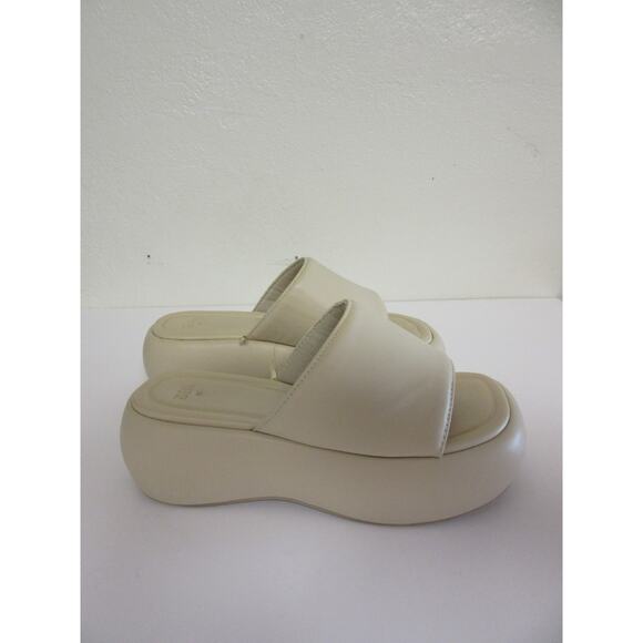 ZARA Beige Platform 39 Slip On Slides Open Toe Sandals - Picture 4 of 9